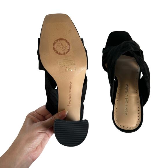 Adrienne Vittadini Women’s Genie Crossover Black Block Heel Sandals Size 8 - Picture 6 of 6